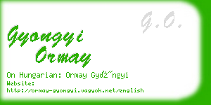 gyongyi ormay business card